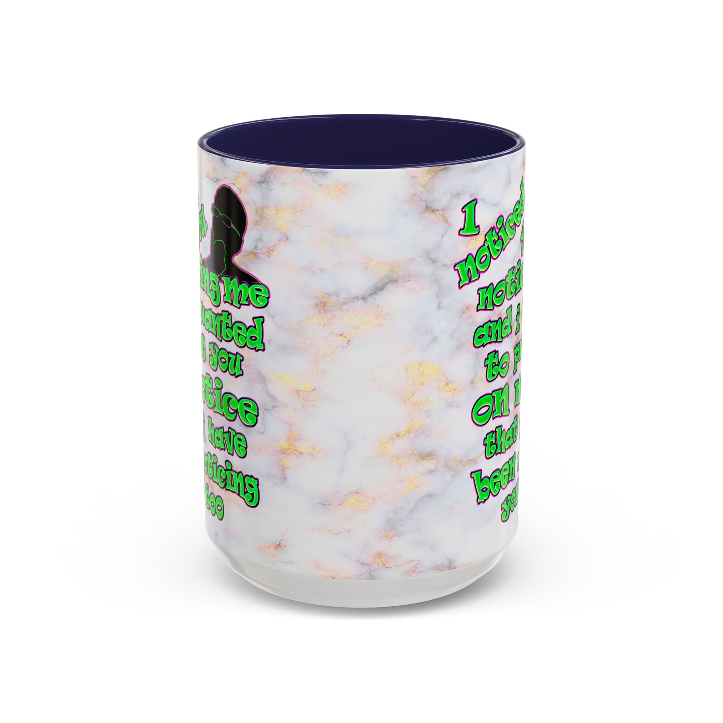 noticed you noticing - Accent Mug (white marble)