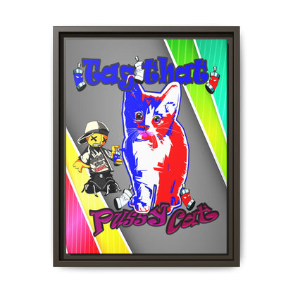 tag that - framed canvas art (rainbow split)