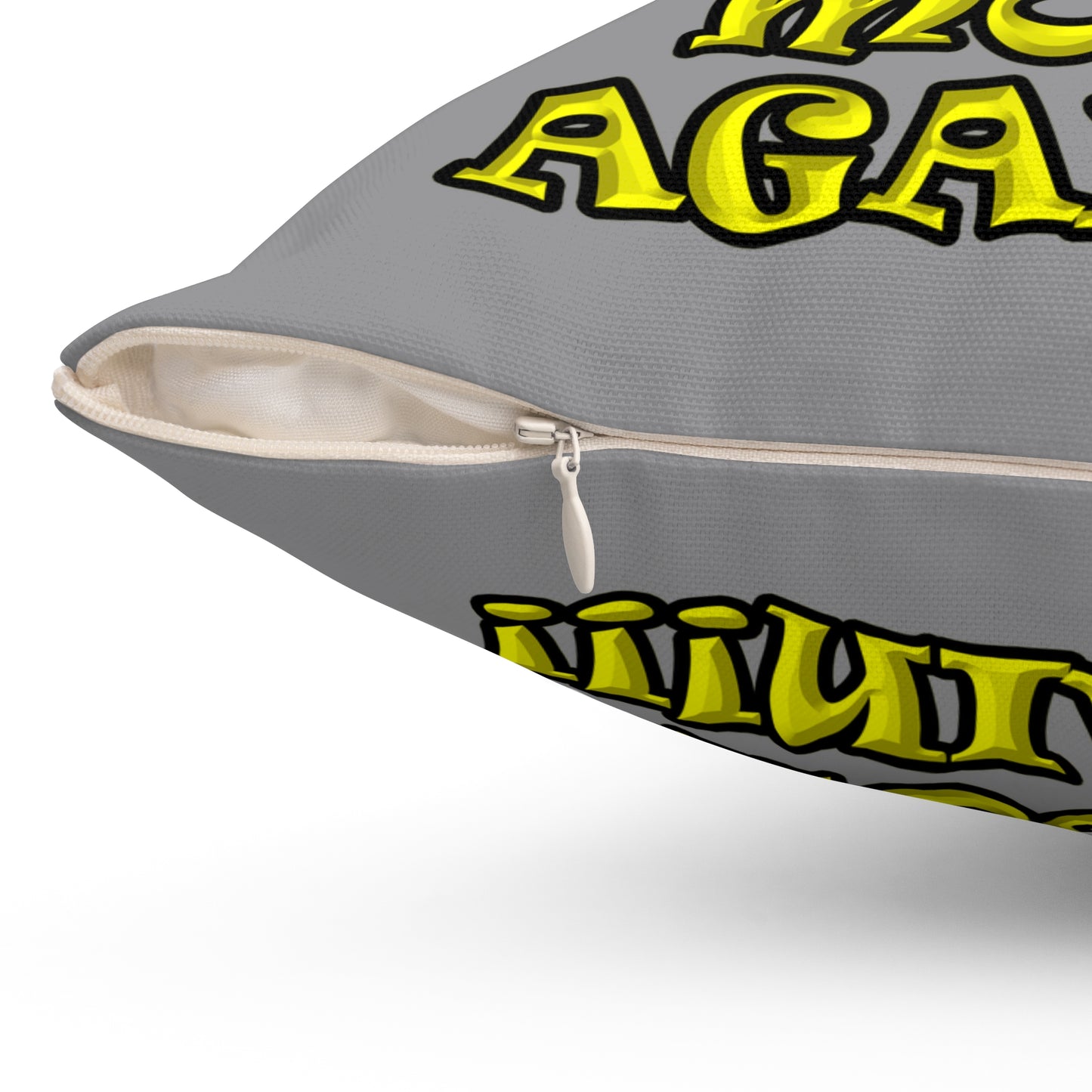 shoot the moon again - Spun Polyester Square Pillow - (grey)