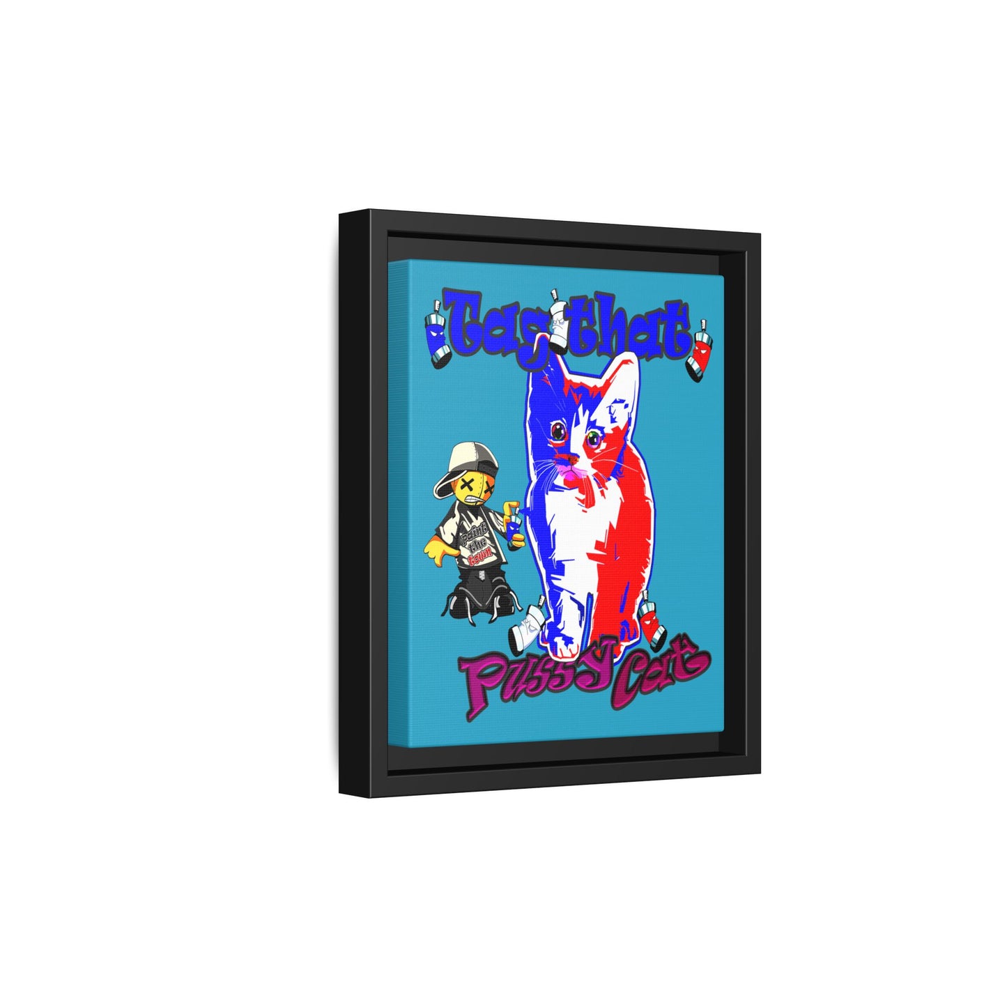tag that - framed canvas art (turquoise)