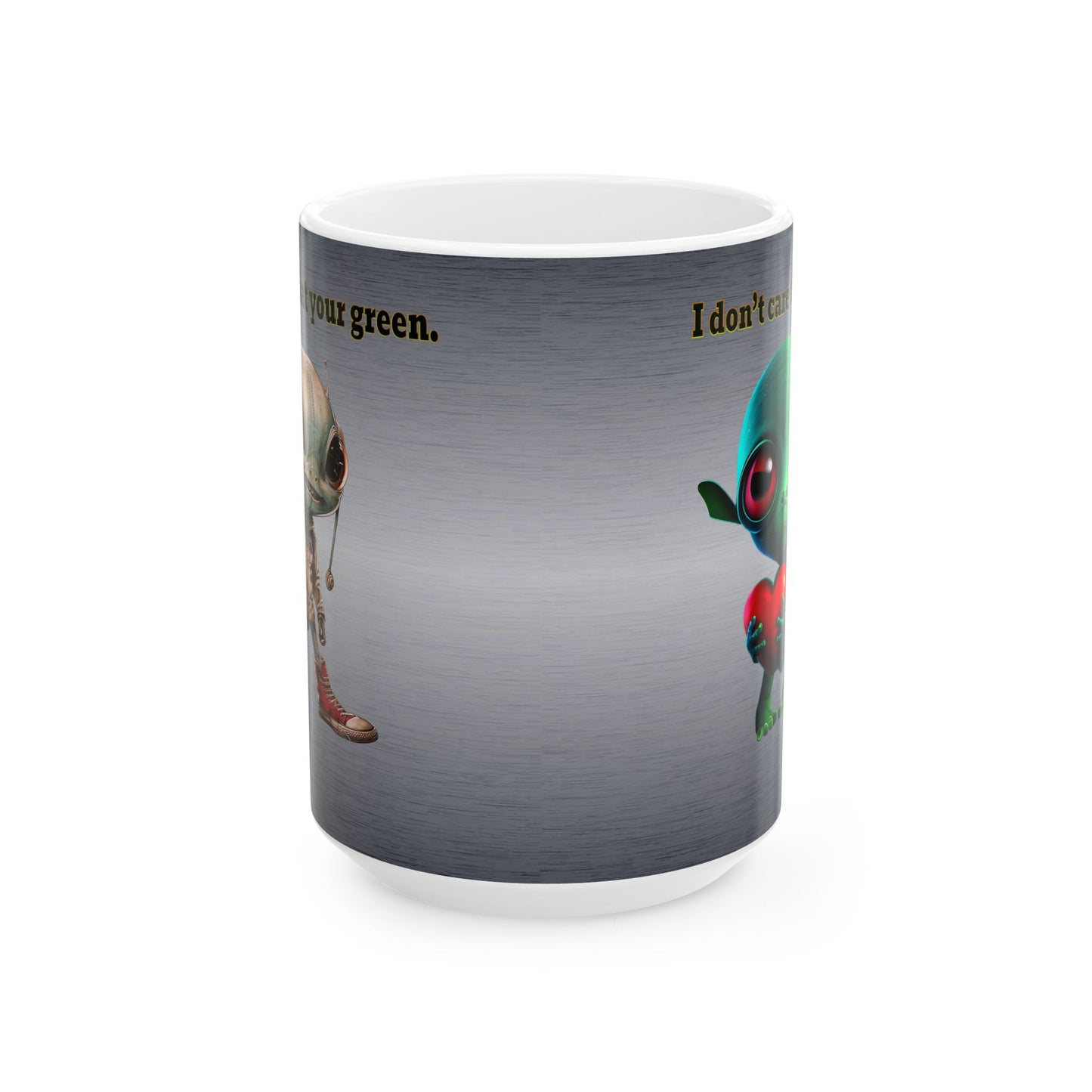 I don't care that your grey - White Mug (brushed nickel)