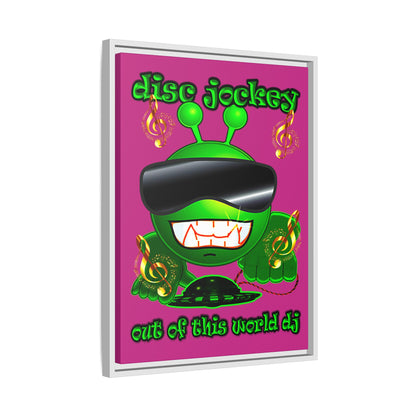 disc jockey - framed canvas art (pink)
