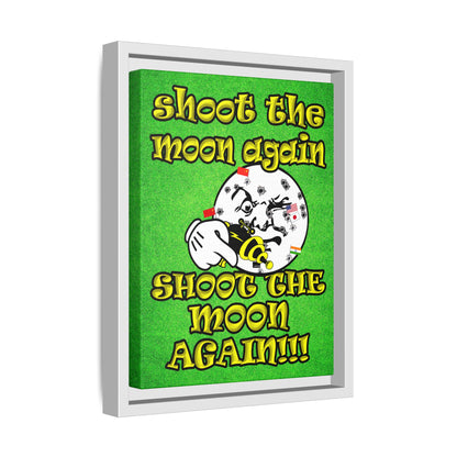shoot the moon again - framed canvas art (green turf)