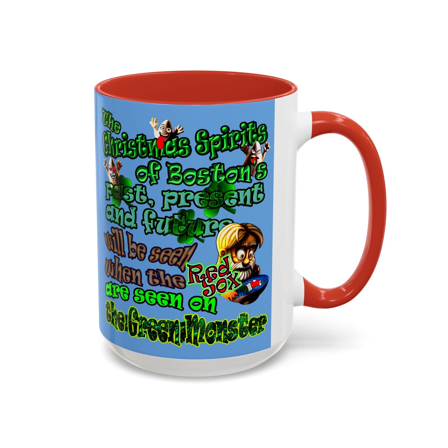 christmas spirits of boston - Accent Mug (light blue)