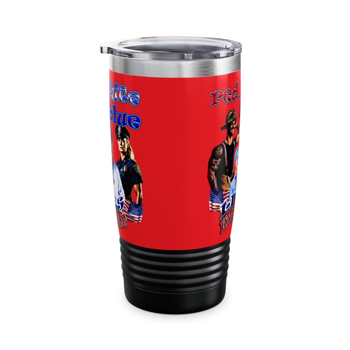 rw&b lives matter - Ringneck Tumbler, 20oz (red)