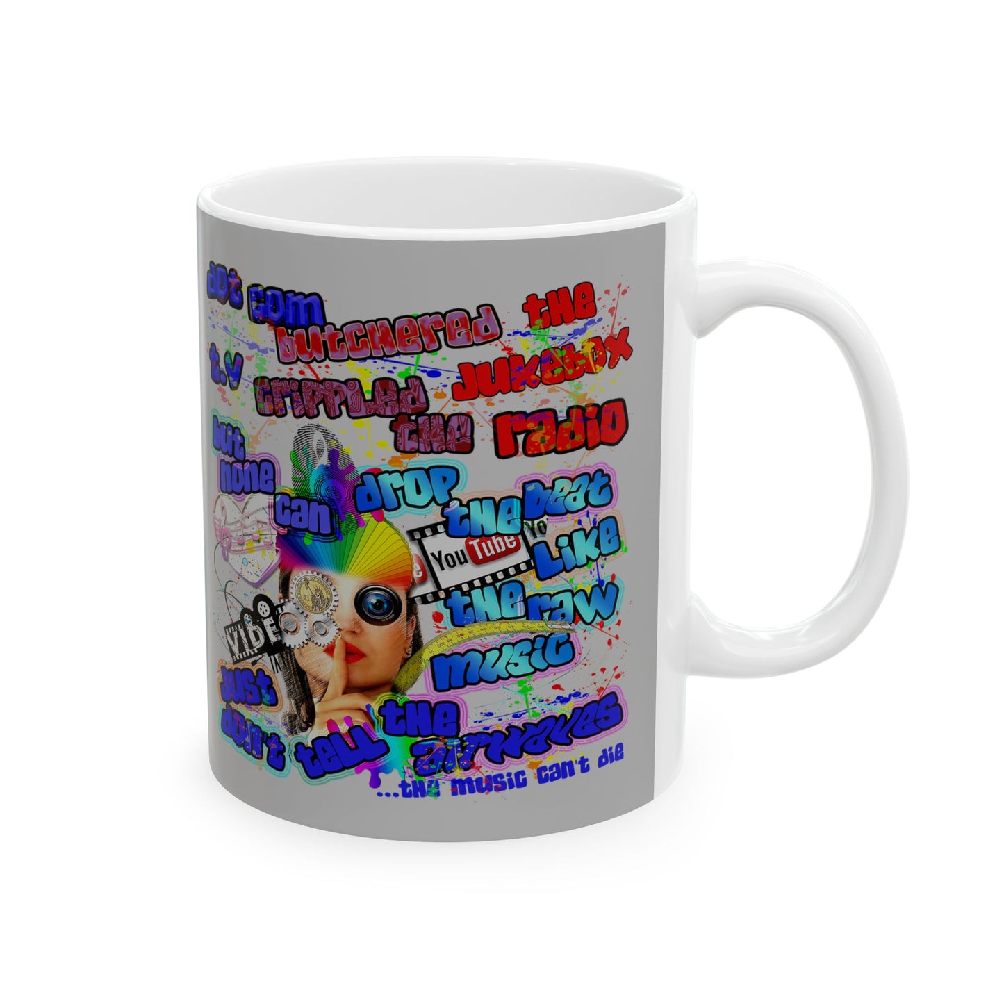 drop the beat - White Mug (light grey)