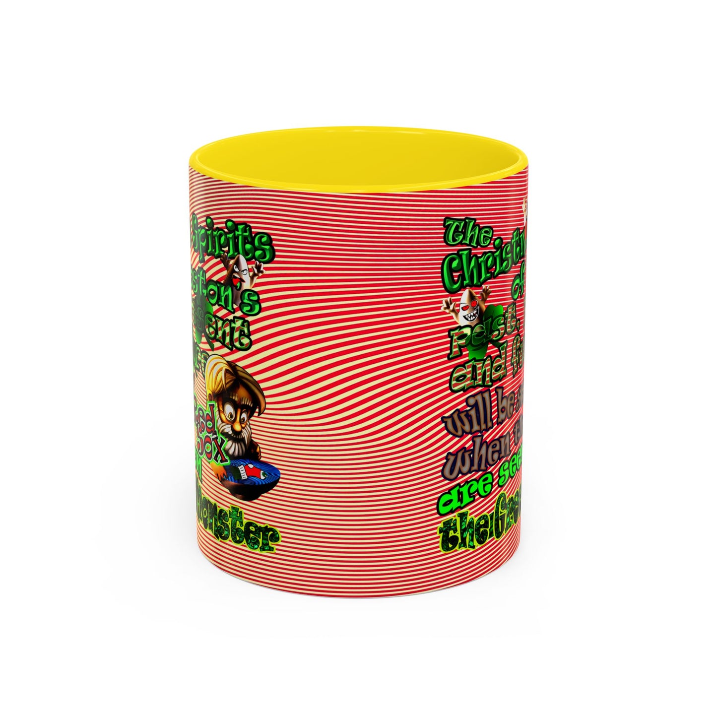 christmas spirits of boston - Accent Mug (yellow-orange wave)
