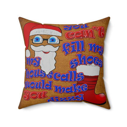 santa's shoes - Spun Polyester Square Pillow - (brown papyrus)