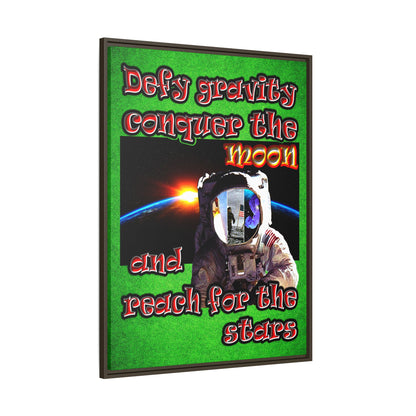 defy conquer reach - framed canvas art (green turf)