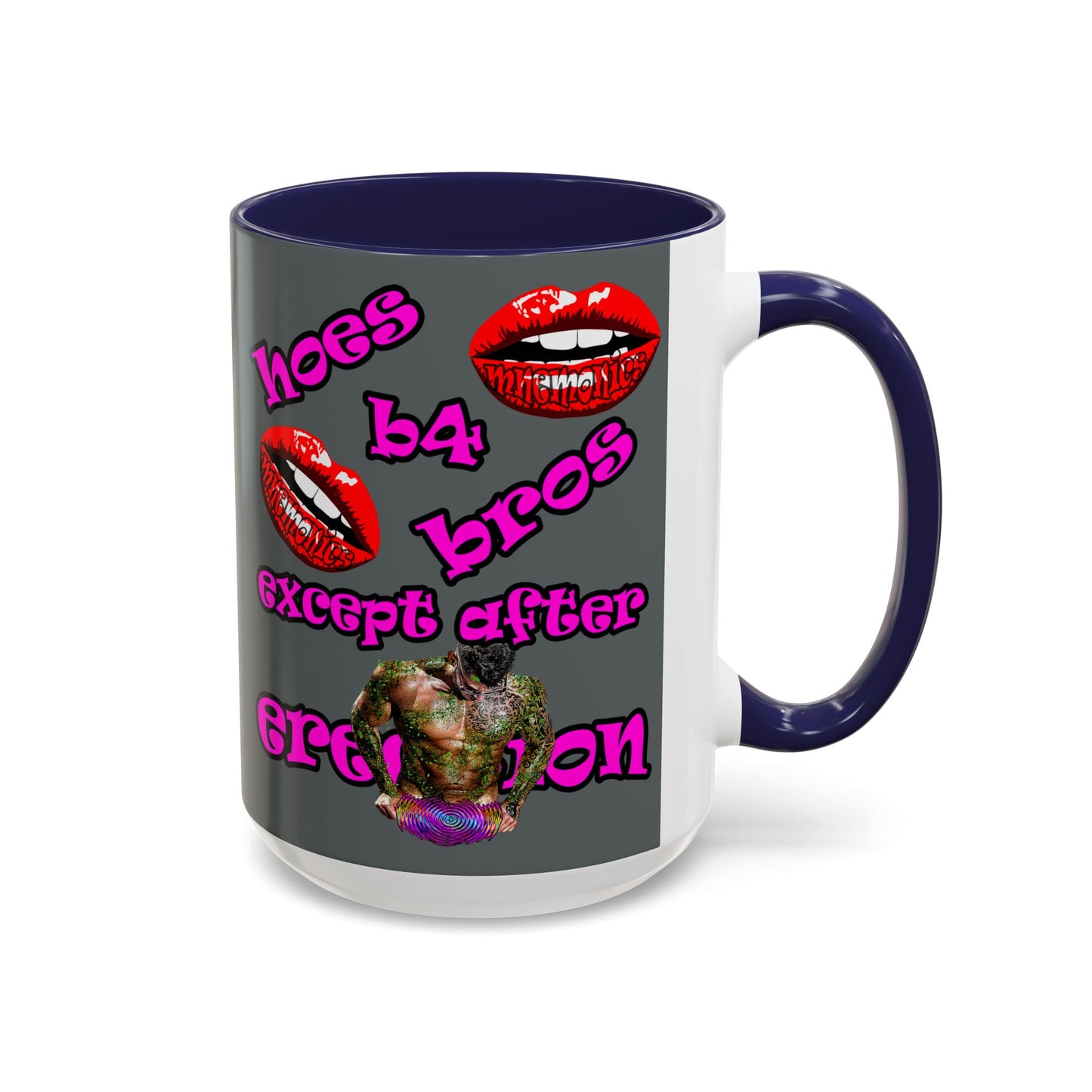 hoes b4 bros - Accent Mug (dark grey)