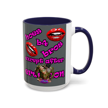hoes b4 bros - Accent Mug (dark grey)