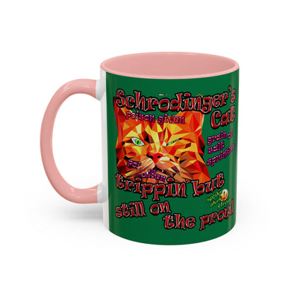 schrodinger's cat - Accent Mug (dark green)