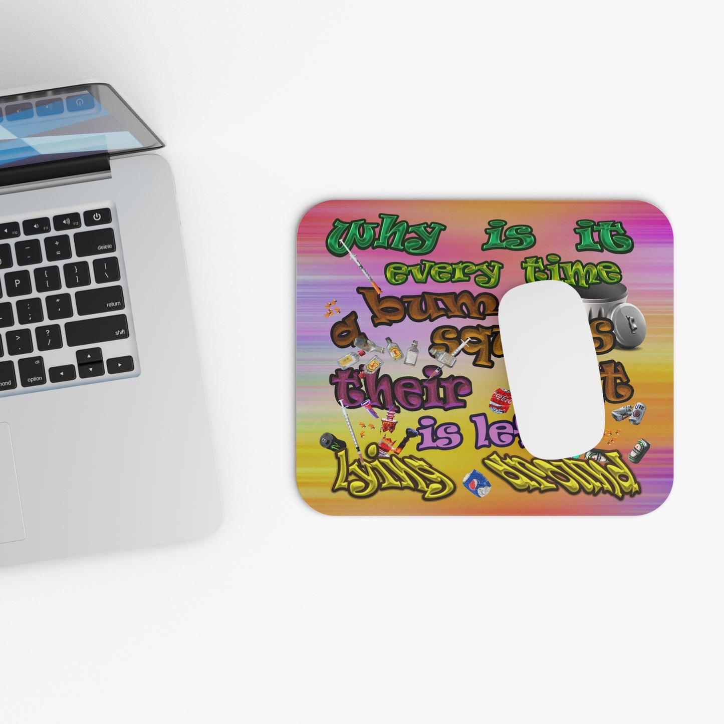 the bum's shit - Mouse Pad (Rectangle) (color blur)