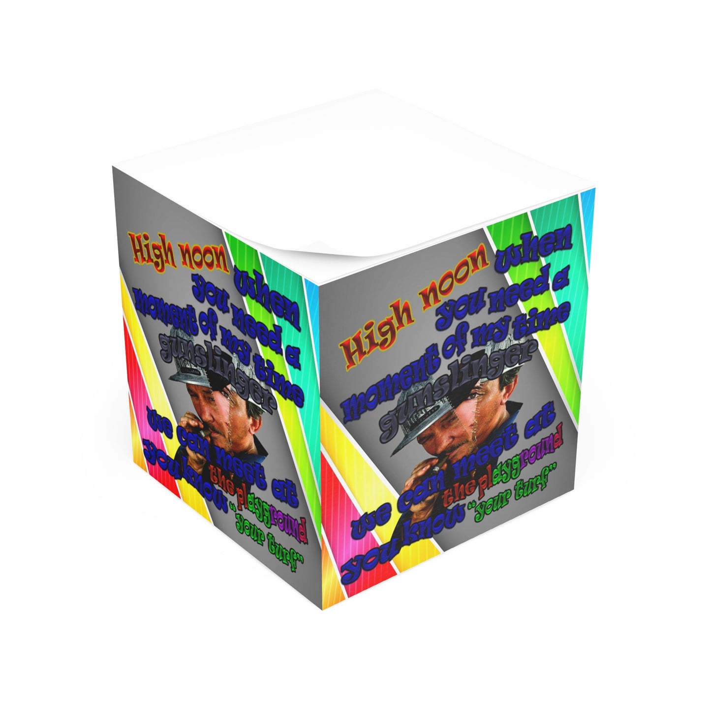 high noon - note cube (rainbow split)