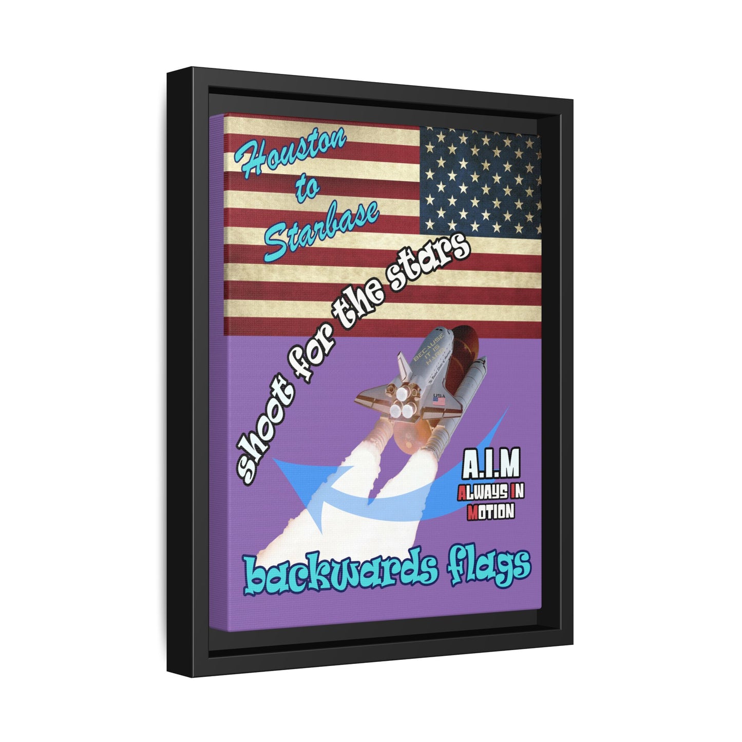 shoot for the stars - framed canvas art (light purple)