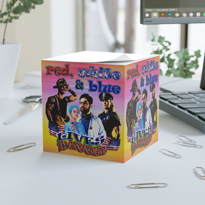 rw&b lives matter - note cube (color blur)
