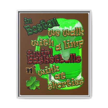 celtics logo - framed canvas art (brown)