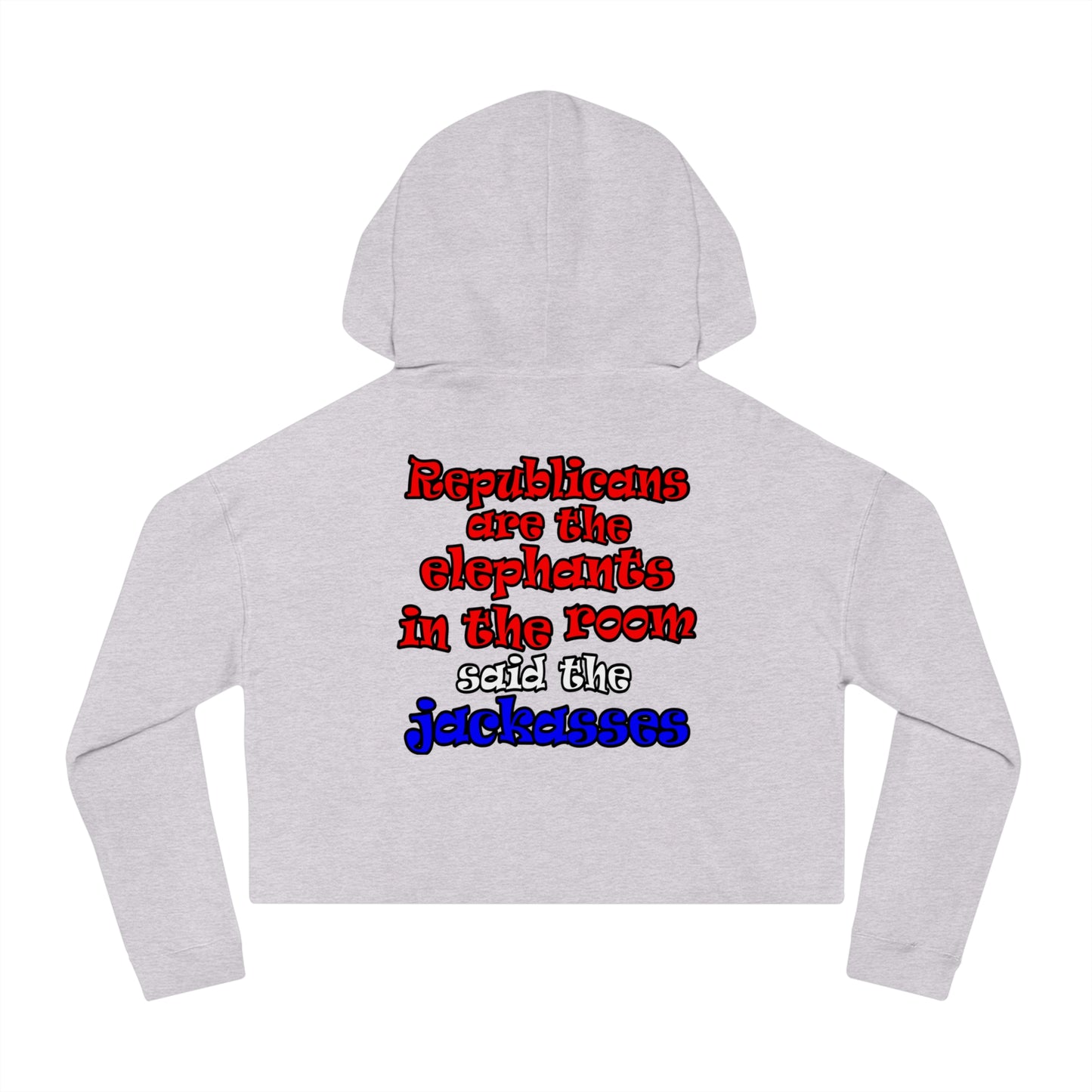 donkeys and elephants - Women’s Cropped Hooded Sweatshirt
