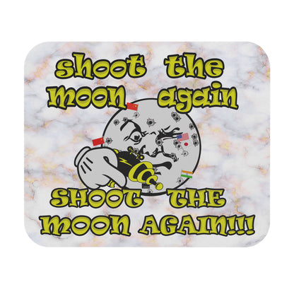 shoot the moon again - Mouse Pad (Rectangle) (white marble)