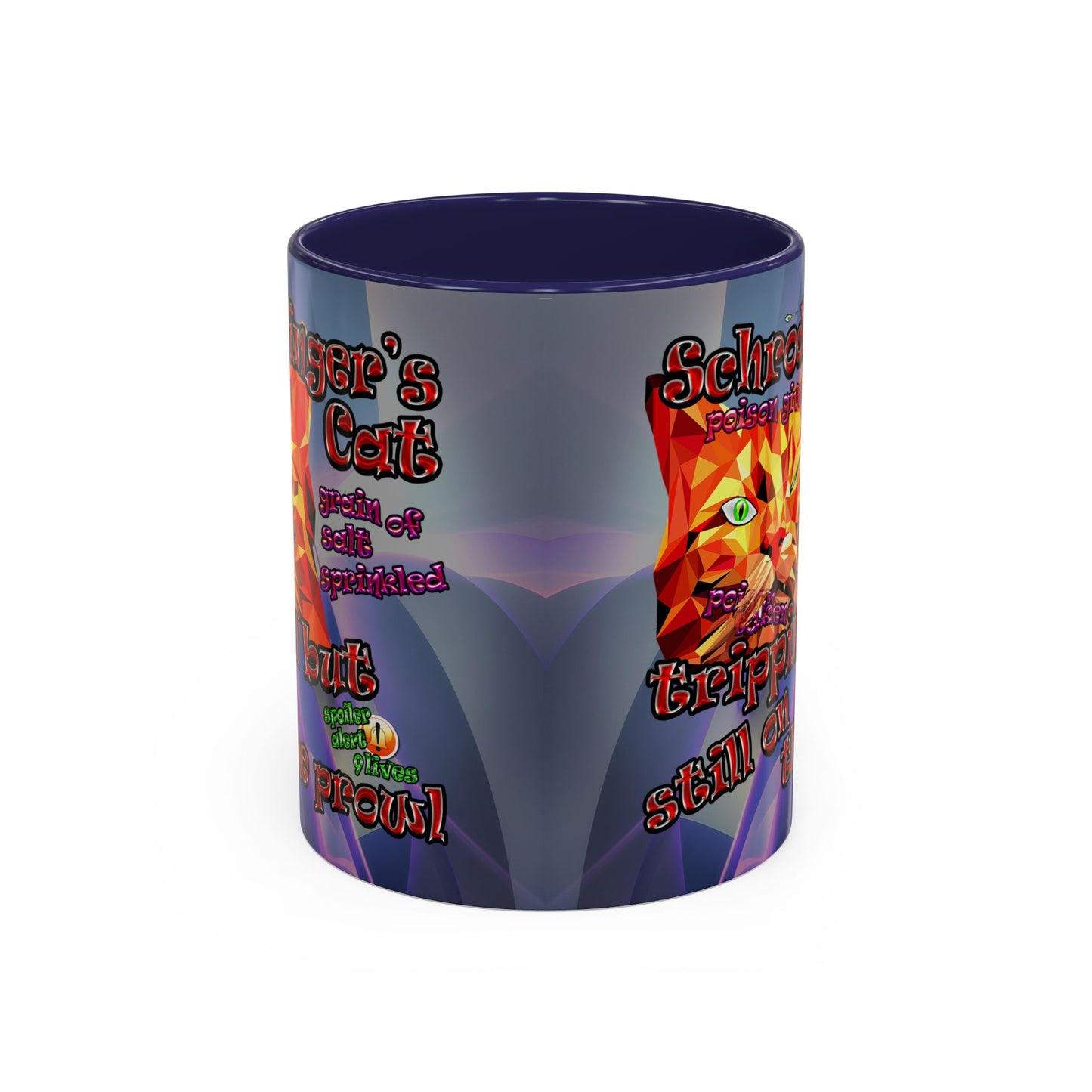 schrodinger's cat - Accent Mug (grey-pink wave)