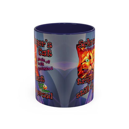 schrodinger's cat - Accent Mug (grey-pink wave)