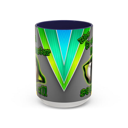 green monster - Accent Mug (rainbow split)