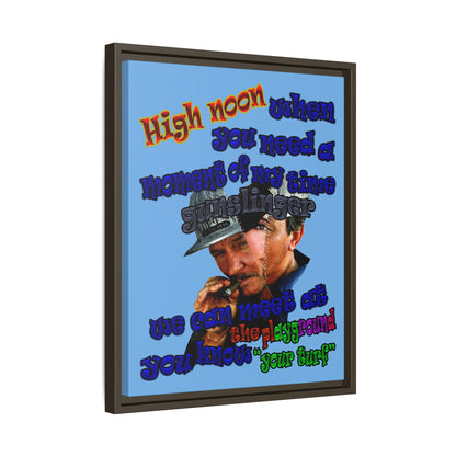 high noon - framed canvas art (light blue)