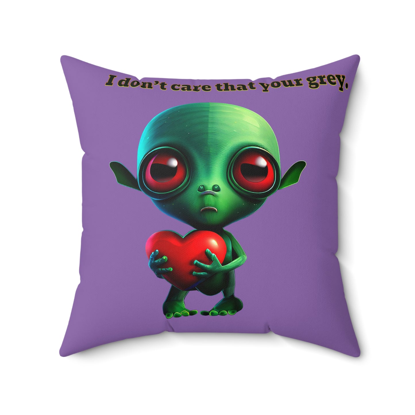 I don't care that your grey - Faux Suede Square Pillow - (light purple)