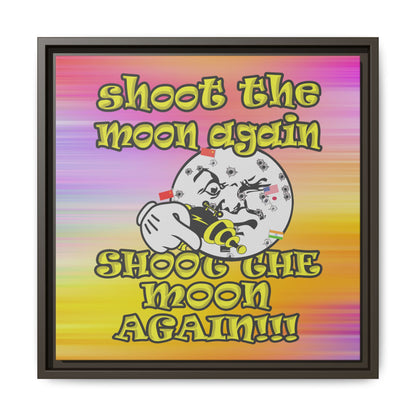 shoot the moon again - framed canvas art (color blur)