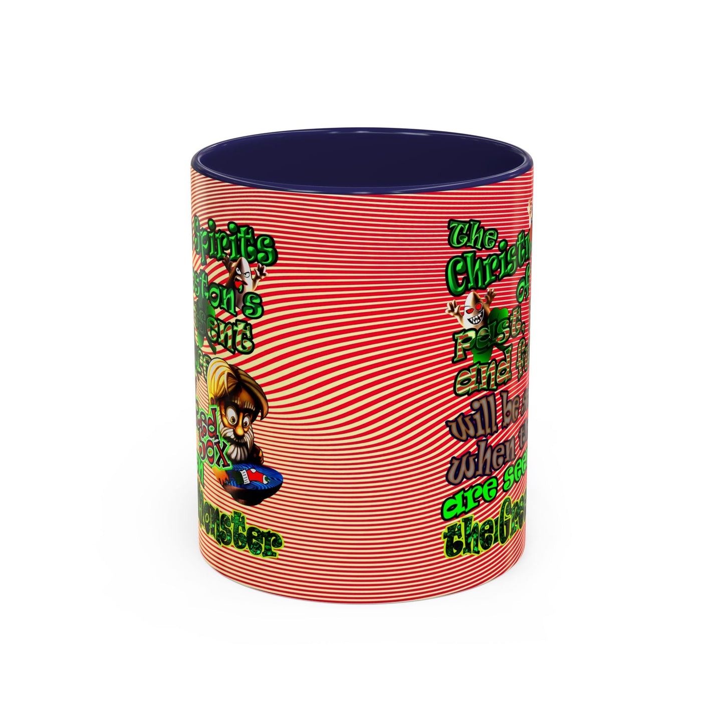 christmas spirits of boston - Accent Mug (yellow-orange wave)