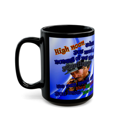 high noon - Black Mug (blue-white wave)