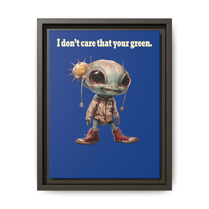 I don't care that your green - framed canvas art (dark blue)