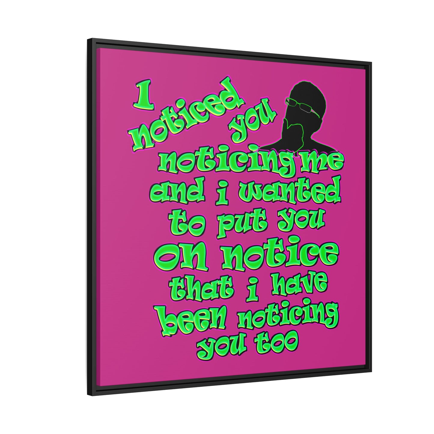 noticed you noticing - framed canvas art (pink)