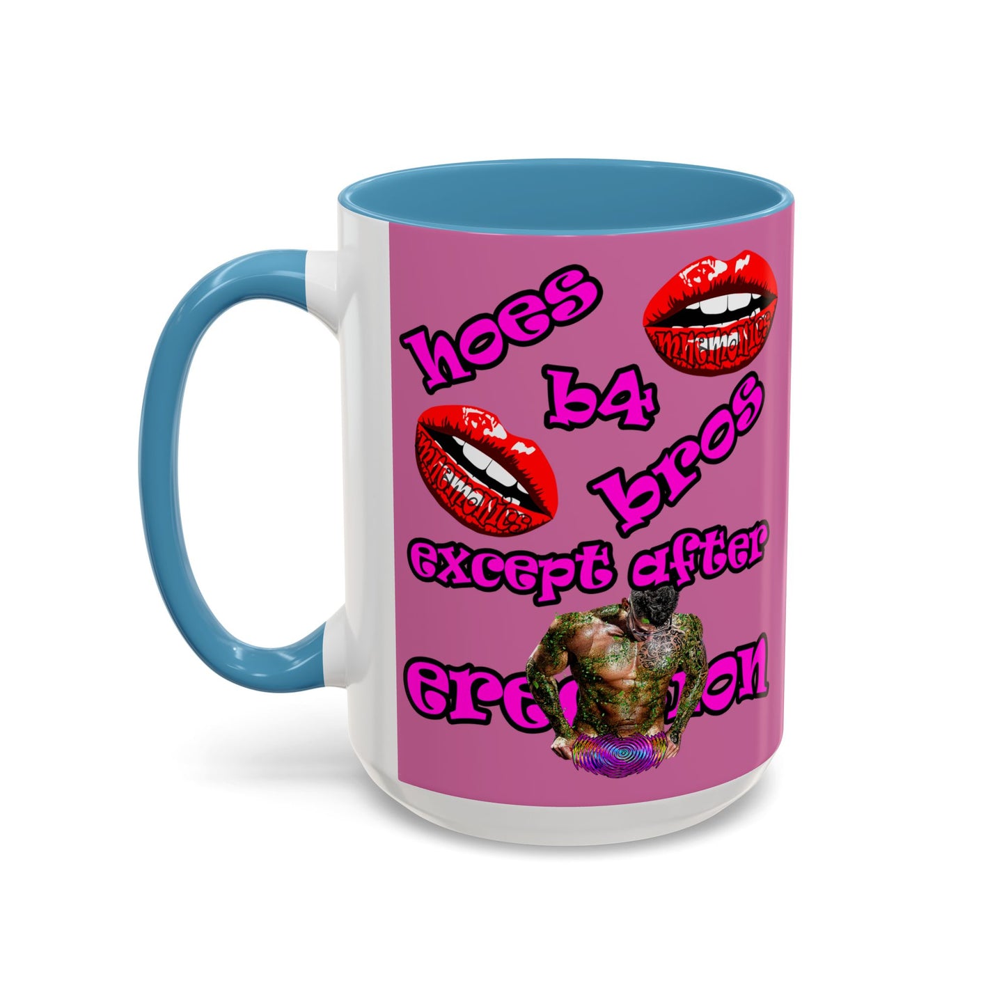 hoes b4 bros - Accent Mug (light pink)