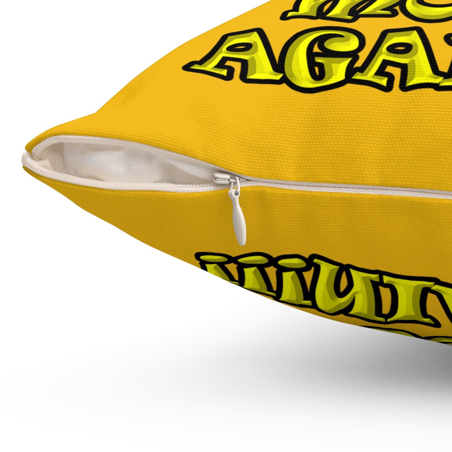 shoot the moon again - Spun Polyester Square Pillow - (yellow)