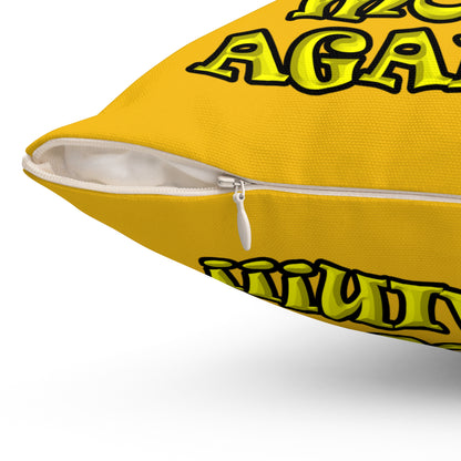 shoot the moon again - Spun Polyester Square Pillow - (yellow)
