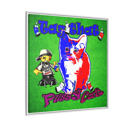 tag that - framed canvas art (green turf)
