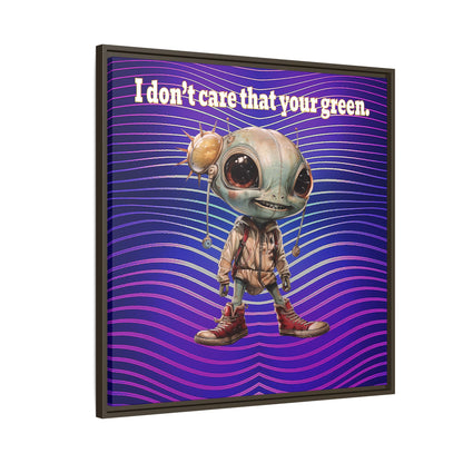 I don't care that your green - framed canvas art (purple wave)