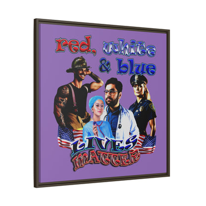 rw&b lives matter - framed canvas art (light purple)
