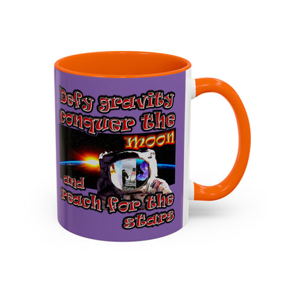 defy conquer reach - Accent Mug (light purple)