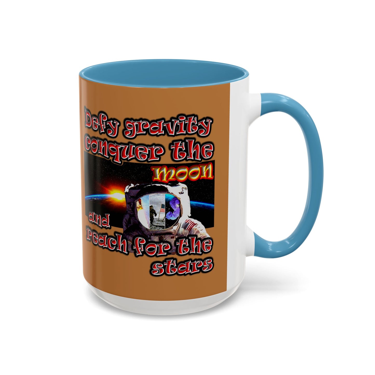 defy conquer reach - Accent Mug (light brown)