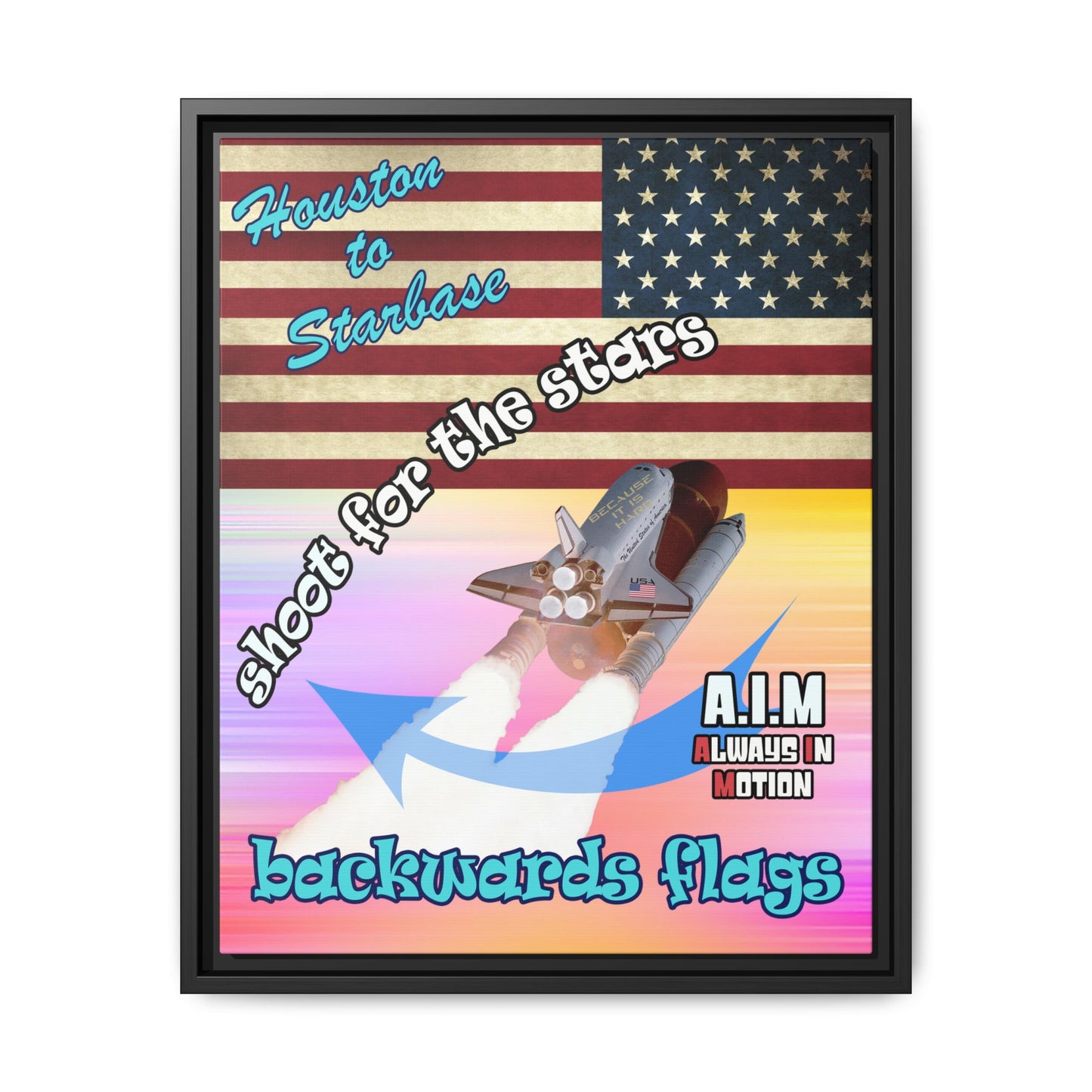 shoot for the stars - framed canvas art (color blur)