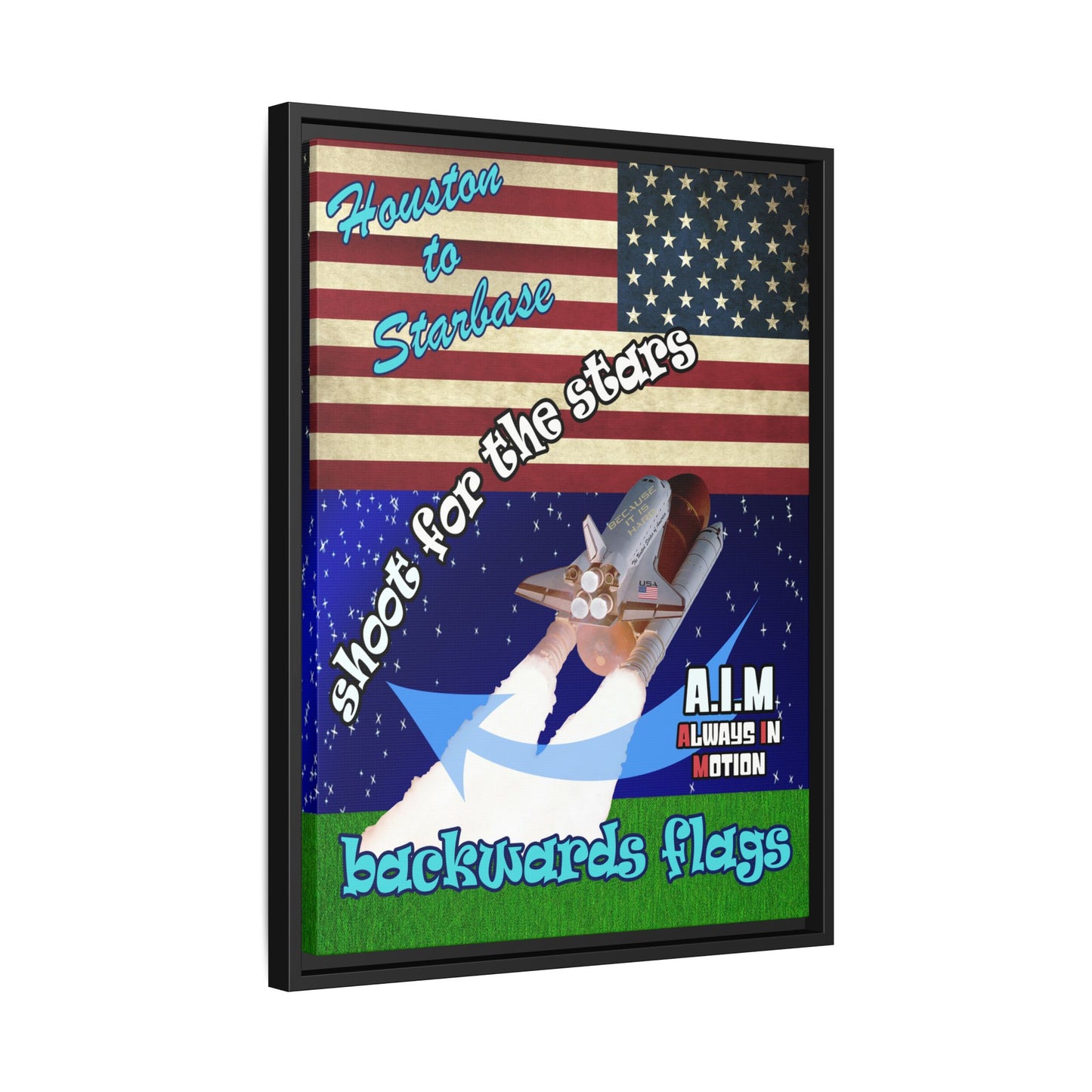 shoot for the stars - framed canvas art ('snoops' background)