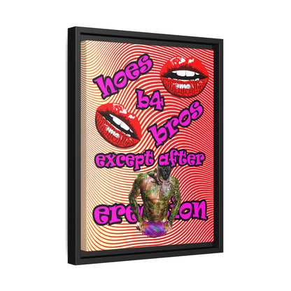 hoes b4 bros - framed canvas art (yellow-orange wave)