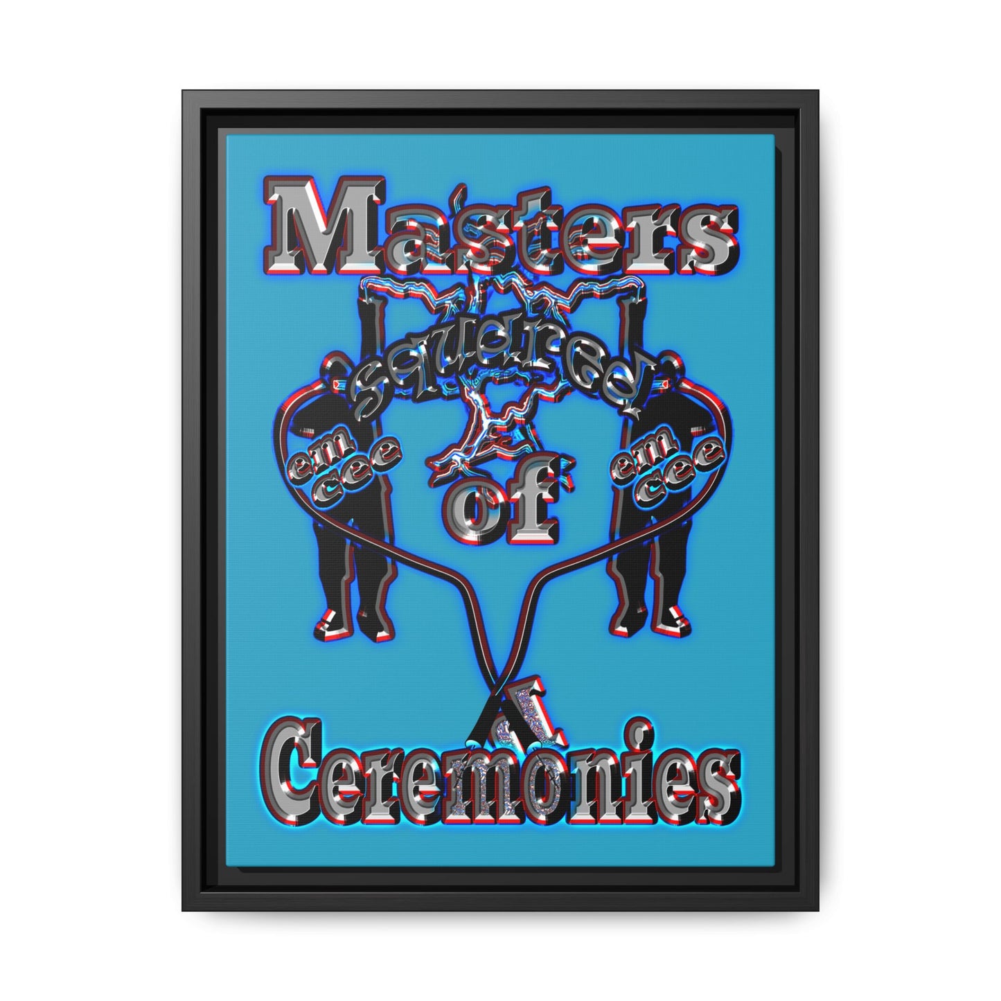 em cee squared - framed canvas art (turquoise)