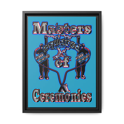 em cee squared - framed canvas art (turquoise)