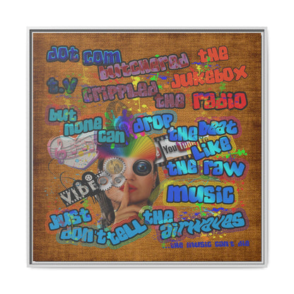 drop the beat - framed canvas art (brown papyrus)