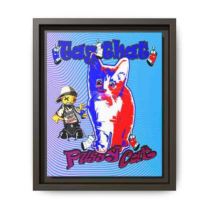 tag that - framed canvas art (light blue-purple wave)
