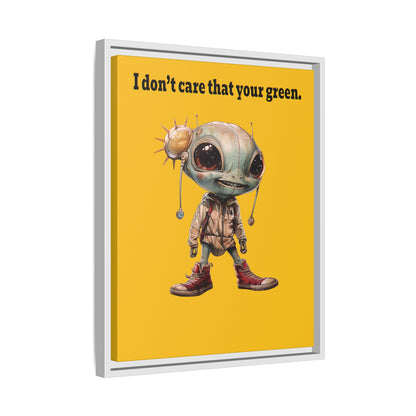 I don't care that your green - framed canvas art (yellow)