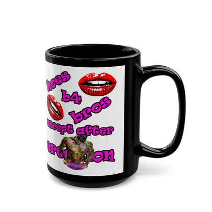 hoes b4 bros - Black Mug (white)